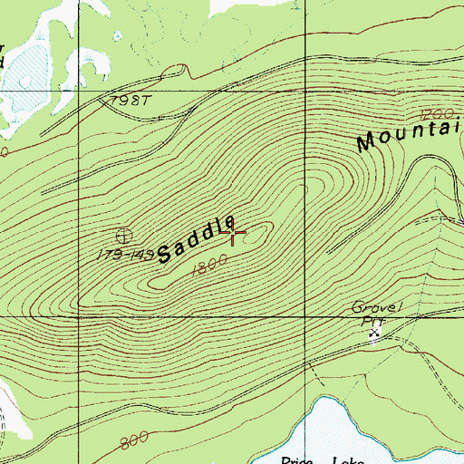 Topographic Map of Saddle Mountain, WA