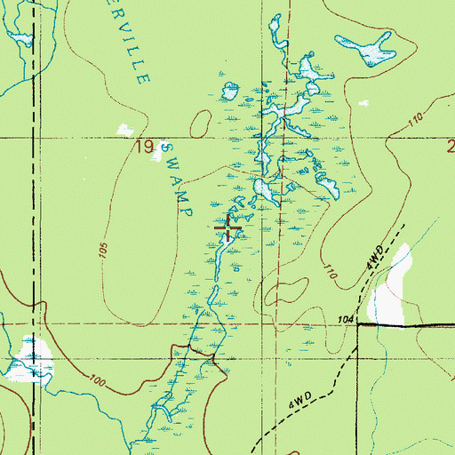 Topographic Map of Deckerville Swamp, WA