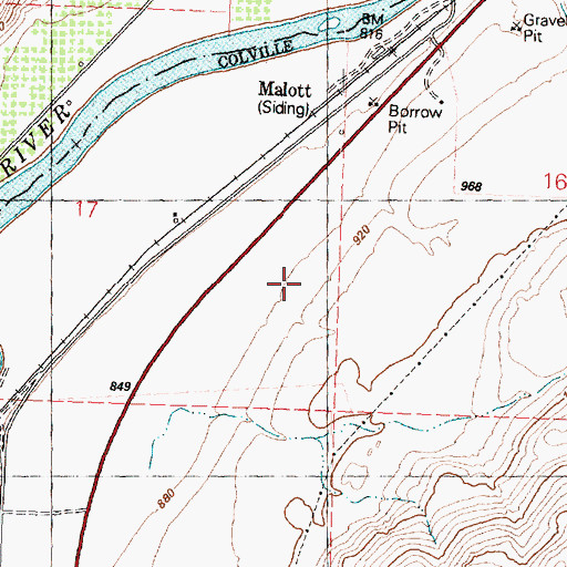 Topographic Map of Malott, WA