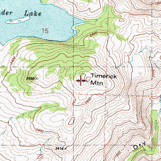 Topographic Map of Timerick Mountain, WA