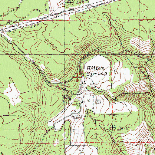 Topographic Map of Hilton Spring, WA