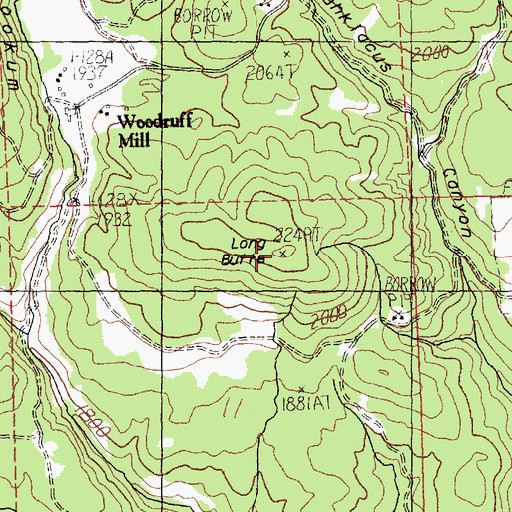 Topographic Map of Long Butte, WA