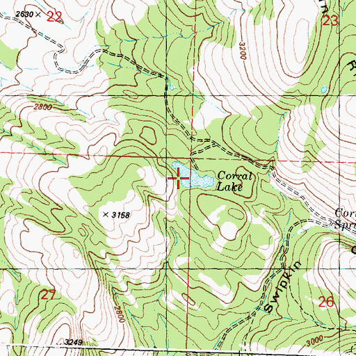 Topographic Map of Corral Lake, WA