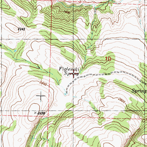 Topographic Map of Figlenski Spring, WA