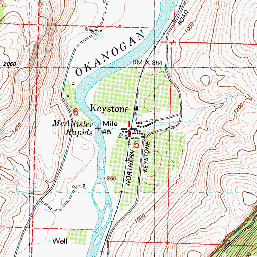 Topographic Map of Keystone, WA