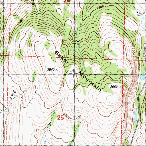 Topographic Map of Baker Mountain, WA