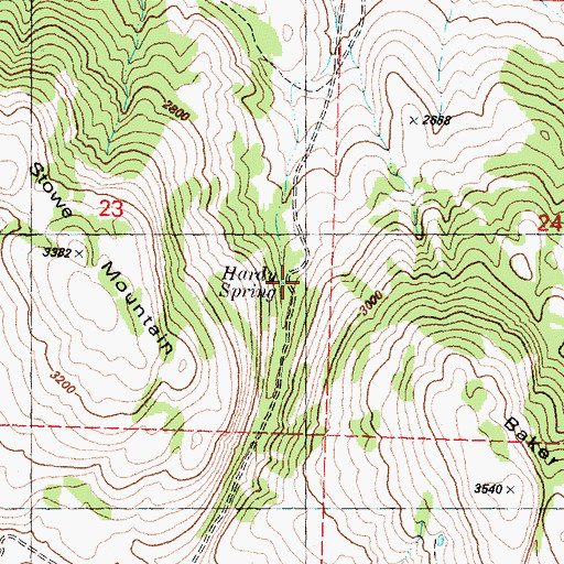 Topographic Map of Hardy Spring, WA