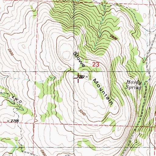 Topographic Map of Stowe Mountain, WA