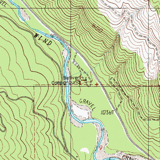 Topographic Map of Beaver Campground, WA