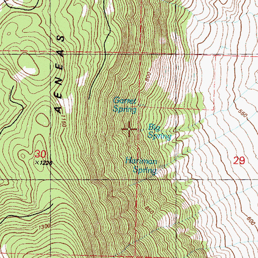 Topographic Map of Big Spring, WA