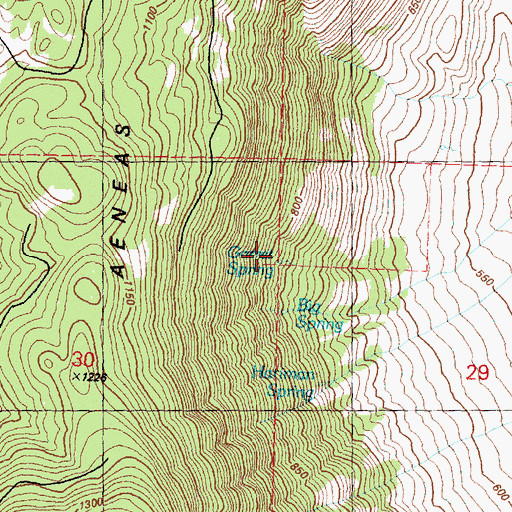 Topographic Map of Garret Spring, WA