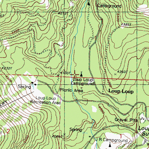 Topographic Map of Loup Loup Campground, WA
