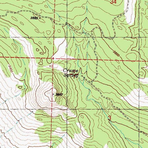 Topographic Map of Crusoe Spring, WA