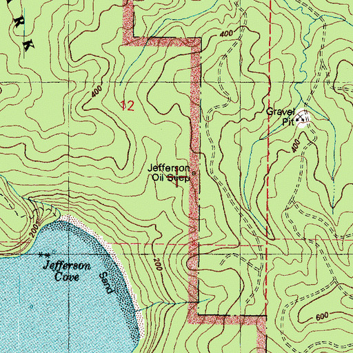 Topographic Map of Jefferson Oil Seep, WA