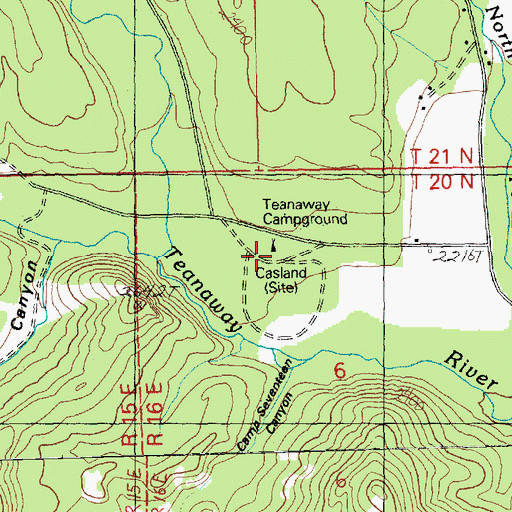 Topographic Map of Teanaway Campground, WA