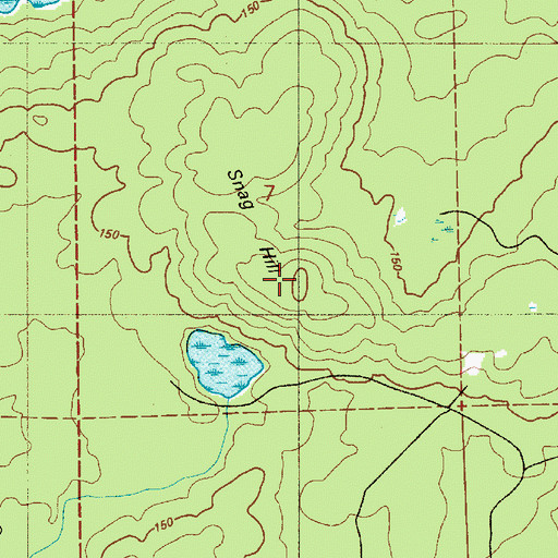 Topographic Map of Snag Hill, WA