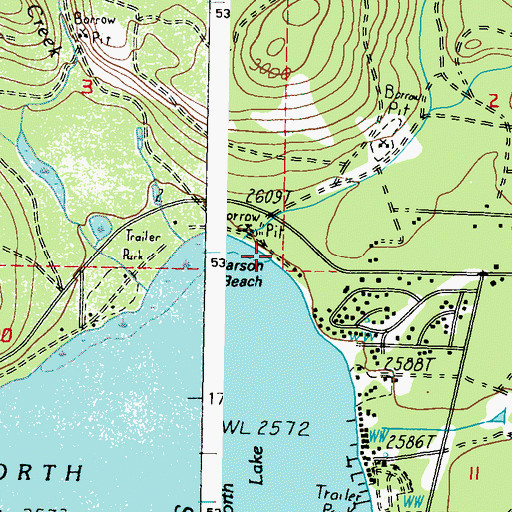 Topographic Map of Carson Beach, WA