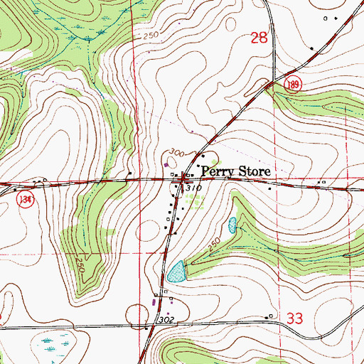 Topographic Map of Perry Store, AL