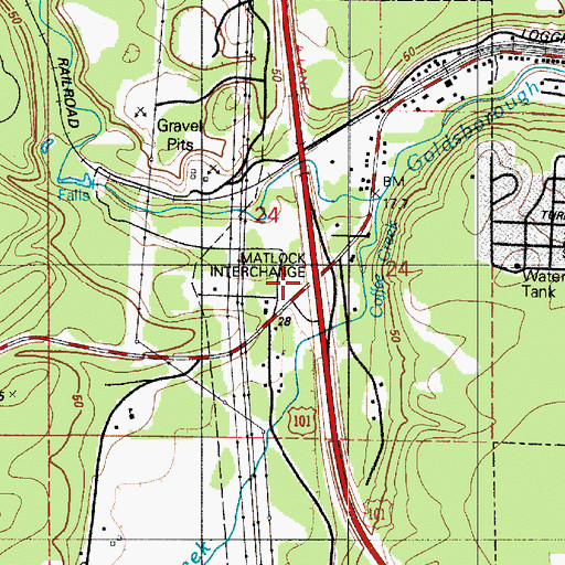 Topographic Map of Matlock Interchange, WA