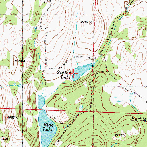 Topographic Map of Sutton Lake, WA