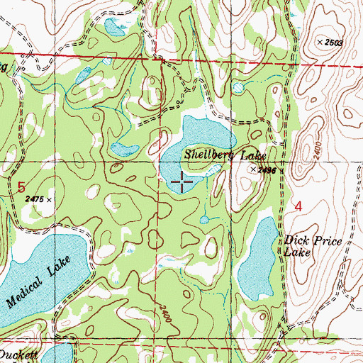 Topographic Map of Shellberg Lake, WA