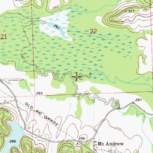 Topographic Map of Persimmon Creek, AL