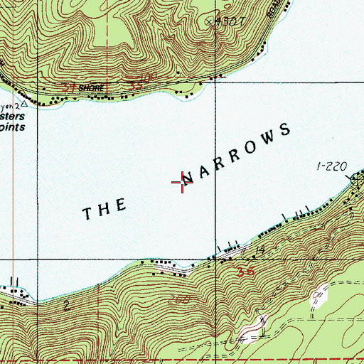 Topographic Map of The Narrows, WA