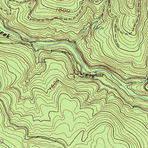 Topographic Map of Canyon Creek Campground, WA