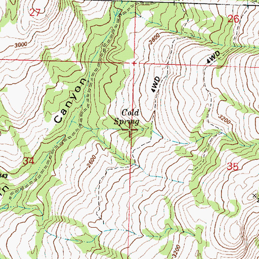 Topographic Map of Cold Spring, WA