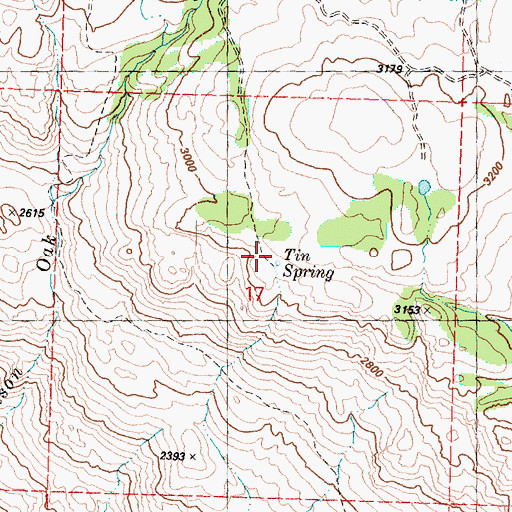 Topographic Map of Tin Spring, WA