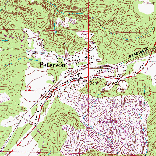 Topographic Map of Peterson, AL