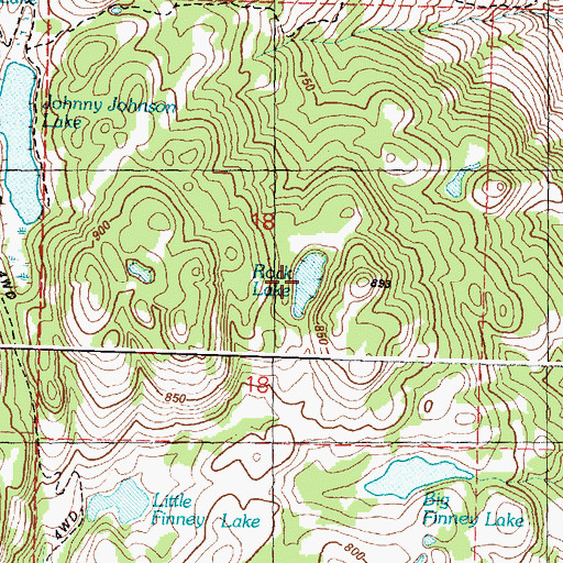 Topographic Map of Rock Lake, WA