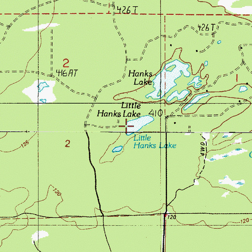 Topographic Map of Little Hanks Lake, WA