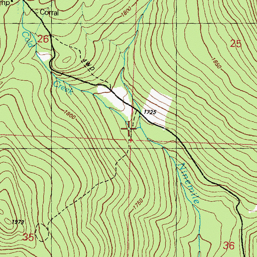 Topographic Map of Cold Creek, WA