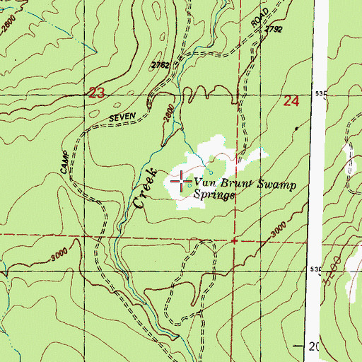 Topographic Map of Van Brunt Swamp Springs, WA