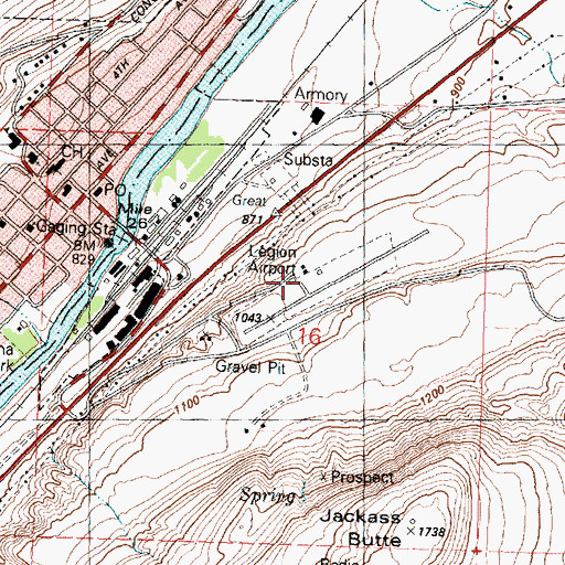 Topographic Map of Okanogan Legion Airport, WA