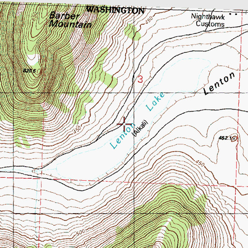 Topographic Map of Lenton Lake, WA