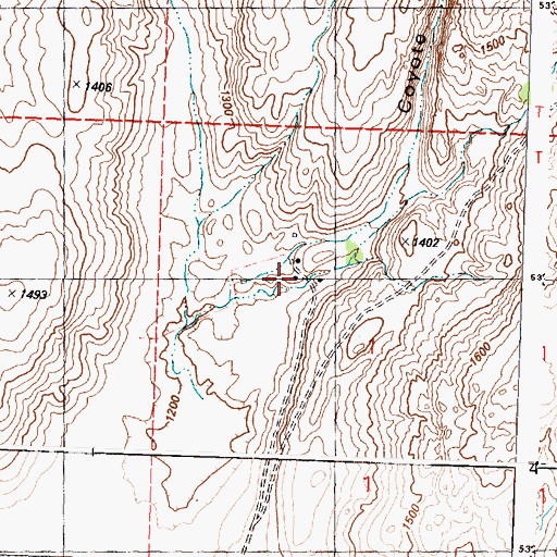 Topographic Map of Coyote Canyon, WA