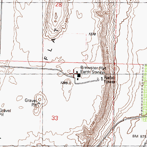 Topographic Map of Brewster Flat Earth Station, WA
