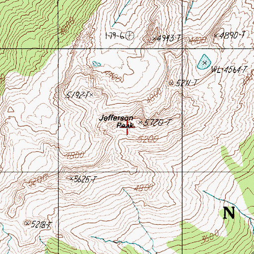 Topographic Map of Jefferson Peak, WA