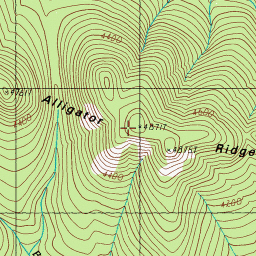 Topographic Map of Alligator Ridge, WA