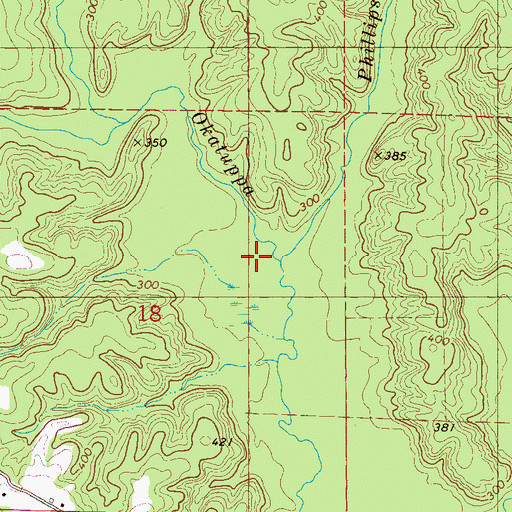 Topographic Map of Phillips Creek, AL