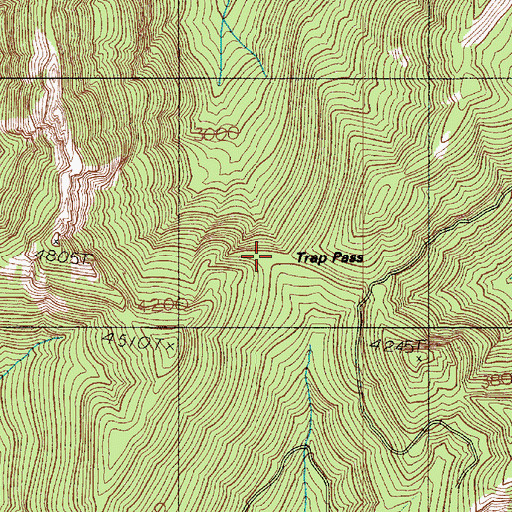 Topographic Map of Trap Pass, WA