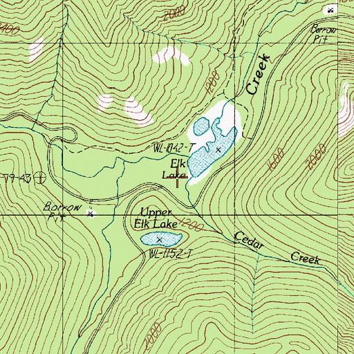 Topographic Map of Cedar Creek, WA