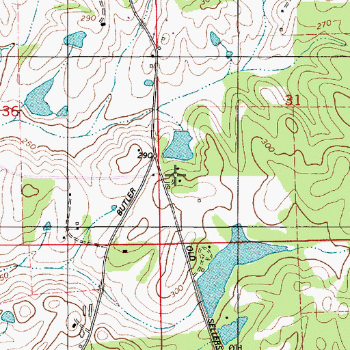 Topographic Map of Phillips School, AL