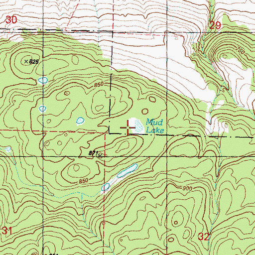 Topographic Map of Mud Lake, WA