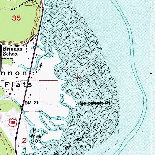 Topographic Map of Dosewallips Flats, WA
