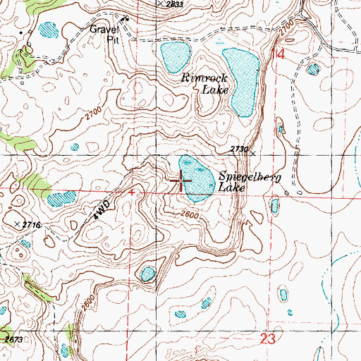 Topographic Map of Spiegelberg Lake, WA