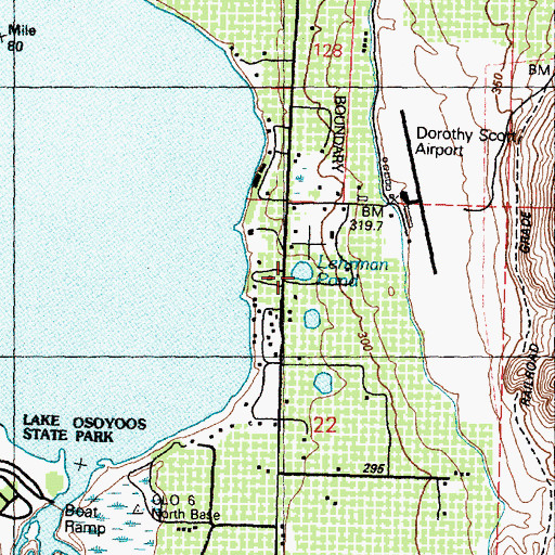 Topographic Map of Lehrman Pond, WA