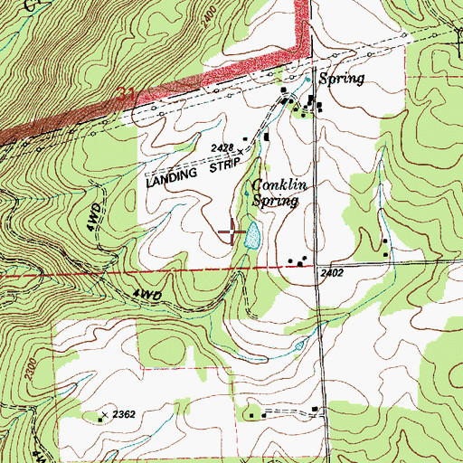 Topographic Map of Conklin Spring, WA